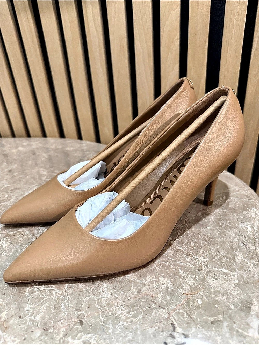 Sam Edelman Womens Hazel Pointed Toe Pumps in French Sand TRIED ON